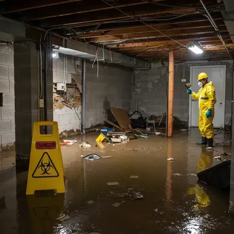 Flooded Basement Electrical Hazard in Beaver, WV Property